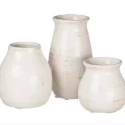 Outlet Glossy Curved Vases, Set of 3 Vases