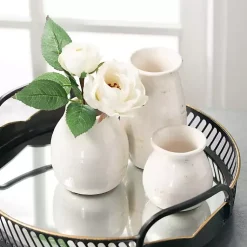 Outlet Glossy Curved Vases, Set of 3 Vases