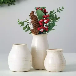 Outlet Glossy Curved Vases, Set of 3 Vases