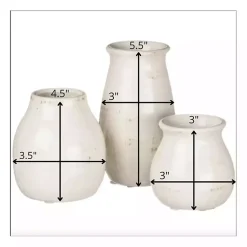 Outlet Glossy Curved Vases, Set of 3 Vases