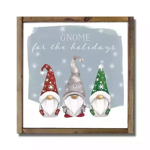 Best Gnome for the Holidays Framed Wood Wall Plaque Christmas Art & Wall Decor