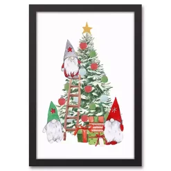Best Gnomes Decorating Christmas Tree Wall Plaque Christmas Art & Wall Decor