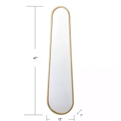 Kirklands Home Decorative Mirrors|Gold Abstract Oblong Wall Mirror