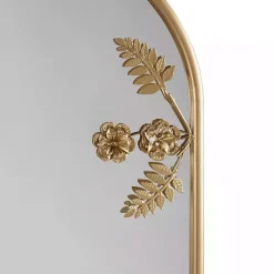 Kirklands Home Decorative Mirrors|Gold Adaline Floral Arched Wall Mirror