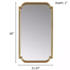 Kirklands Home Decorative Mirrors|Gold Adelaide Scalloped Rectangular Wall Mirror