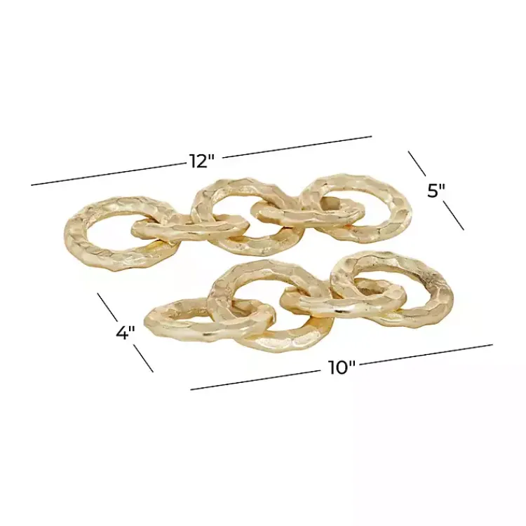 Outlet Aluminum Chain Link Sculptures, Set of 2 Statues & Figurines