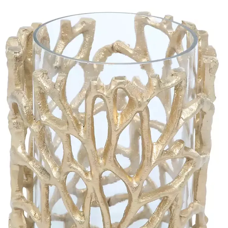 Discount Aluminum Coral Hurricane, 8 in. Candle Holders