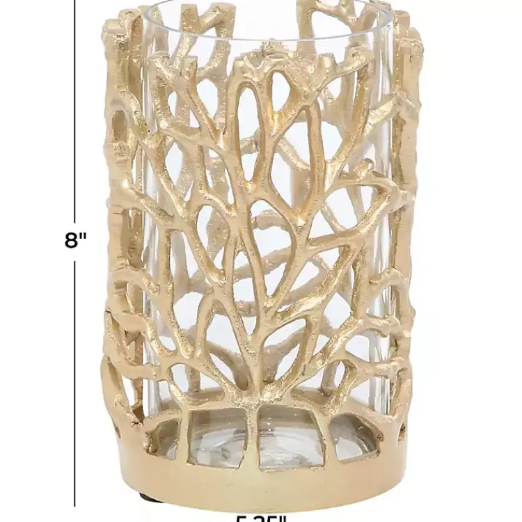 Discount Aluminum Coral Hurricane, 8 in. Candle Holders
