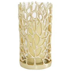 Hot Aluminum Coral Hurricane, 10 in. Candle Holders