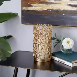 Hot Aluminum Coral Hurricane, 10 in. Candle Holders