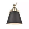 Online Gold and Black Metal Tapered Shade Wall Sconce Sconces