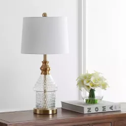 Kirklands Home Table Lamps|Gold and Clear Bubble Glass Table Lamp White