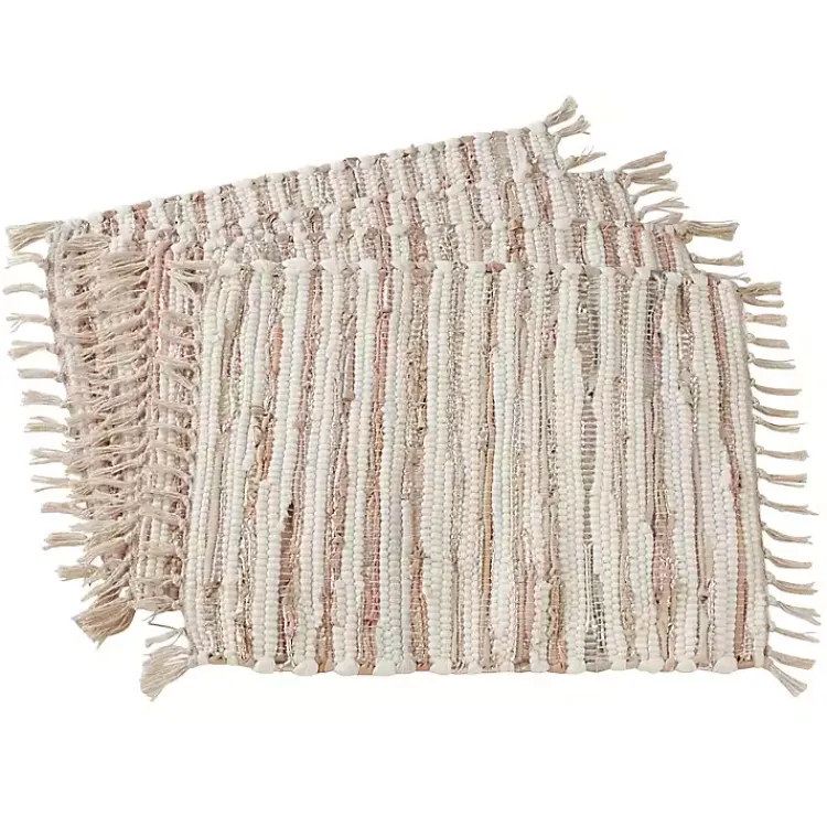 Kirklands Home Table Linens|and Leather Woven Placemats, Set of 4 Gold