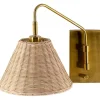 Clearance Gold and Rattan Wall Sconce Sconces