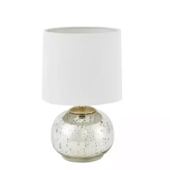 Kirklands Home Table Lamps|Gold and Silver Mercury Glass Table Lamp White