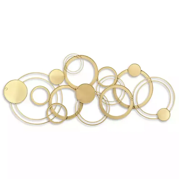 Kirklands Home Wall Plaques|Gold and Silver Metal Multi Ring Wall Plaque