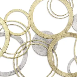 Kirklands Home Wall Plaques|Gold and Silver Metal Multi Ring Wall Plaque