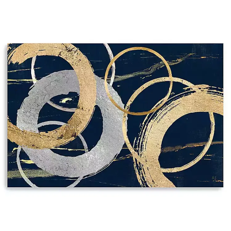 Kirklands Home Canvas Art|Gold and Silver Rings Canvas Art Print, 48x32 in.