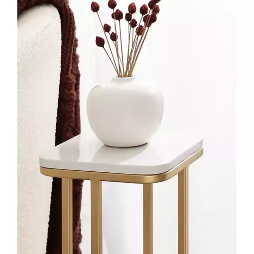 Kirklands Home Accent & End Tables|and White Credele Accent Table Gold