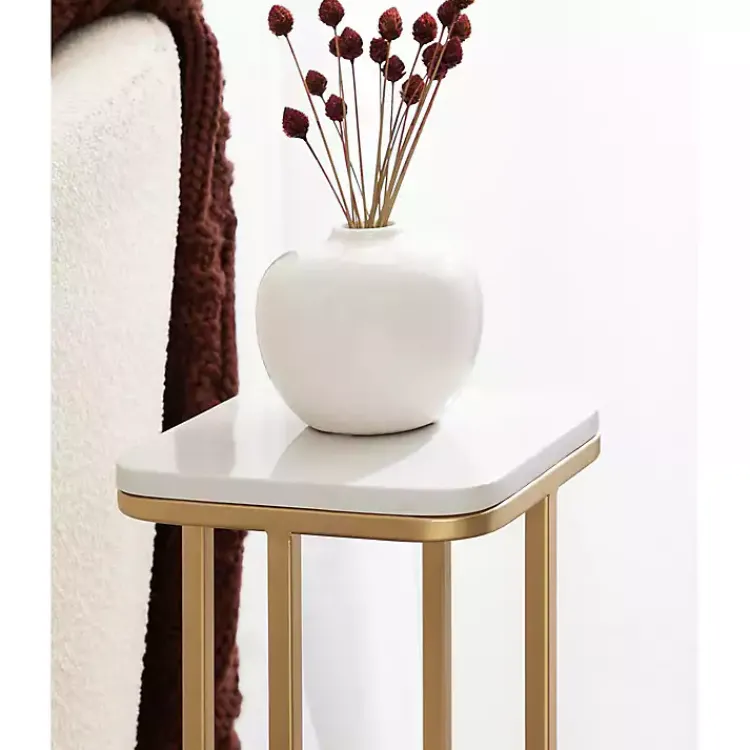 Kirklands Home Accent & End Tables|and White Credele Accent Table Gold