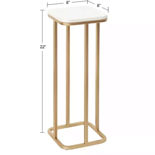 Kirklands Home Accent & End Tables|and White Credele Accent Table Gold