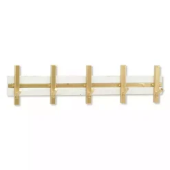 Kirklands Home Hooks|Gold and White 5-Hook Coat Rack