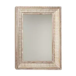 Kirklands Home Decorative Mirrors|Gold and White Washed Carved Frame Mirror