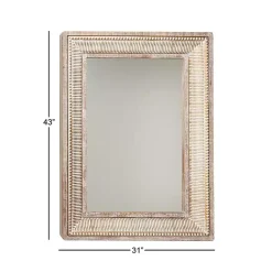 Kirklands Home Decorative Mirrors|Gold and White Washed Carved Frame Mirror