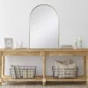 Kirklands Home Decorative Mirrors|Gold Arch Frame Modern Wall Mirror