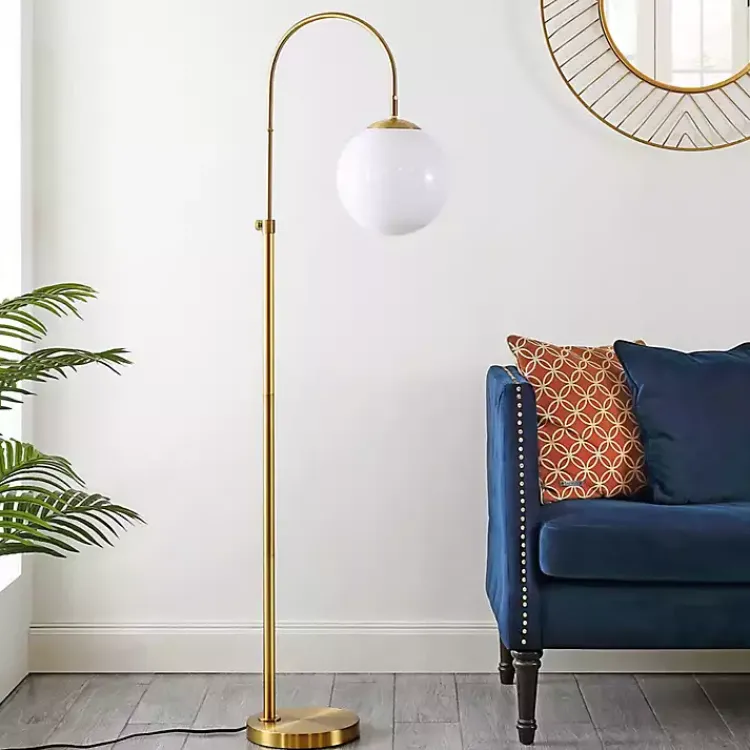 Kirklands Home Floor Lamps|Arch Globe Adjustable Floor Lamp Gold