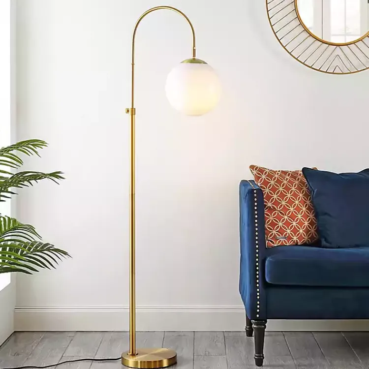 Kirklands Home Floor Lamps|Arch Globe Adjustable Floor Lamp Gold