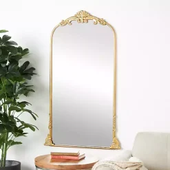 Kirklands Home Decorative Mirrors|Gold Arched Baroque Mirror