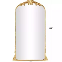 Kirklands Home Decorative Mirrors|Gold Arched Baroque Mirror