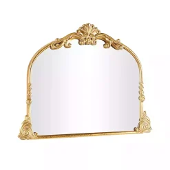 Kirklands Home Decorative Mirrors|Gold Arched Baroque Wall Mirror