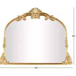 Kirklands Home Decorative Mirrors|Gold Arched Baroque Wall Mirror