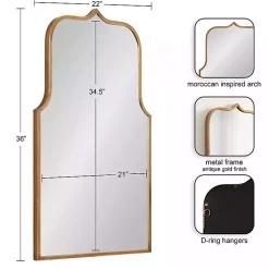 Kirklands Home Decorative Mirrors|Arched Scallop Wall Mirror Gold