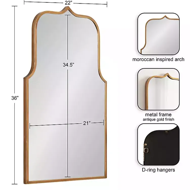 Kirklands Home Decorative Mirrors|Arched Scallop Wall Mirror Gold