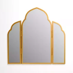 Kirklands Home Decorative Mirrors|Arched Trifold Wall Mirror Gold