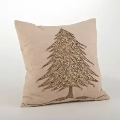 Best Gold Beaded Christmas Tree Pillow Christmas Pillows