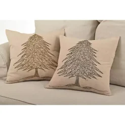 Best Gold Beaded Christmas Tree Pillow Christmas Pillows