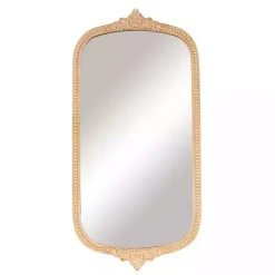 Kirklands Home Decorative Mirrors|Gold Beaded Scroll Frame Wall Mirror