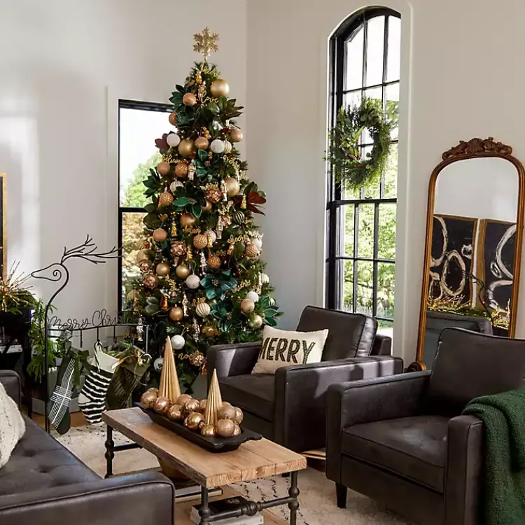 Kirklands Home Full Length & Floor Mirrors|Gold Bordeaux Ornate Leaner Mirror, 46x63 in.