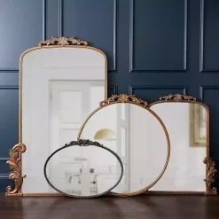 Kirklands Home Decorative Mirrors|Gold Bordeaux Ornate Scroll Mirror