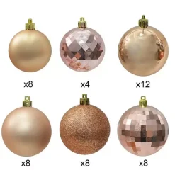 Discount Brown Shiny Matte Frosted 48-pc. Ornament Set Christmas Ornaments
