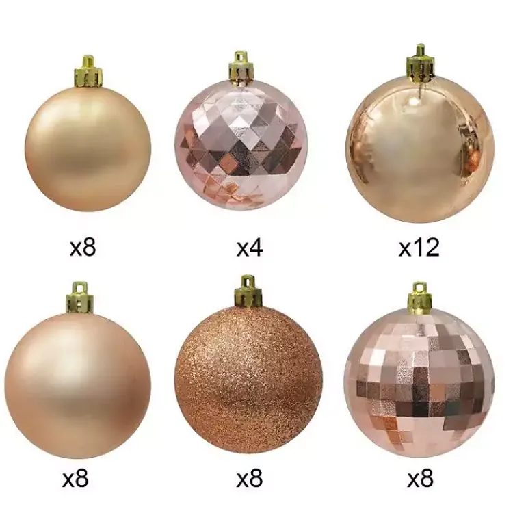 Discount Brown Shiny Matte Frosted 48-pc. Ornament Set Christmas Ornaments