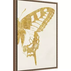 Kirklands Home Canvas Art|Gold Butterfly Wings Framed Canvas Art Print