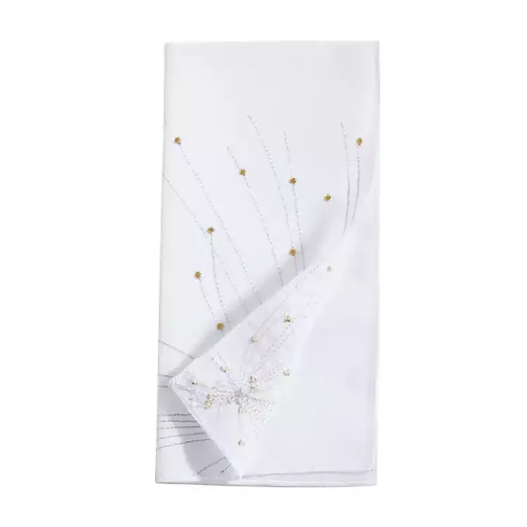 Kirklands Home Table Linens|Gold Cascading Firework Napkins, Set of 4 White