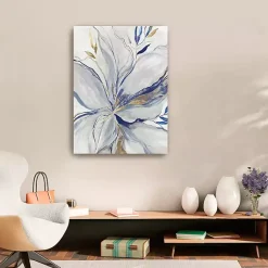 Kirklands Home Canvas Art|Gold Charcoal Bloom Canvas Art Print, 24x32 in.
