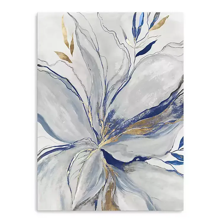 Kirklands Home Canvas Art|Gold Charcoal Bloom Canvas Art Print, 30x40 in.