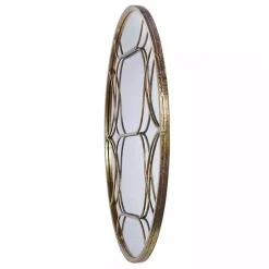 Kirklands Home Decorative Mirrors|Gold Circular Inset Round Wall Mirror